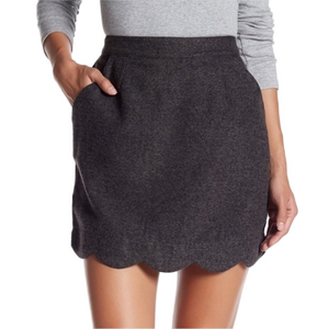 HYFVE {Anthropologie} Wool Scalloped Hem Mini Skirt